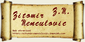 Žitomir Menčulović vizit kartica